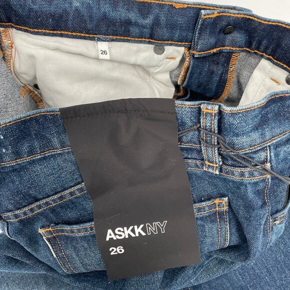 ASKK NY NWT Straight Leg Mid Wash 100% Cotton Denim Jeans // 26 - Picture 9 of 10